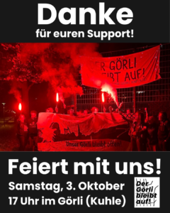 Der Görli bleibt auf!-PARTY!